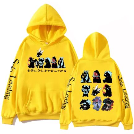Solo Leveling Cute Shadow Army Hoodie Yellow