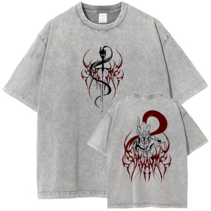 Solo Leveling Minimalist Igris Vintage T-Shirt Gray