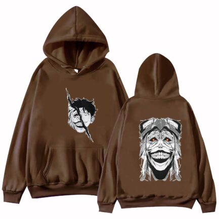 Solo Leveling Scary Anime Hoodie Khaki