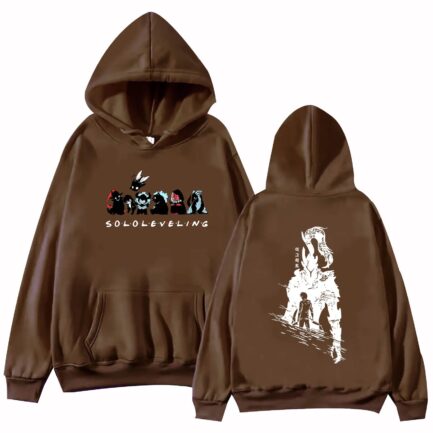 Solo Leveling Anime Hoodie Khaki