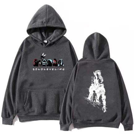Solo Leveling Anime Hoodie Gray