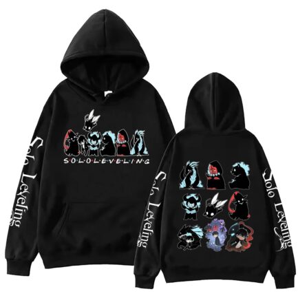 Solo Leveling Cute Shadow Army Hoodie Black
