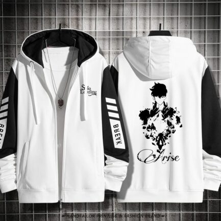 Solo Leveling Minimalist Anime Jacket White