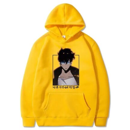 Solo Leveling Sung Jinwoo Anime Hoodie Yellow