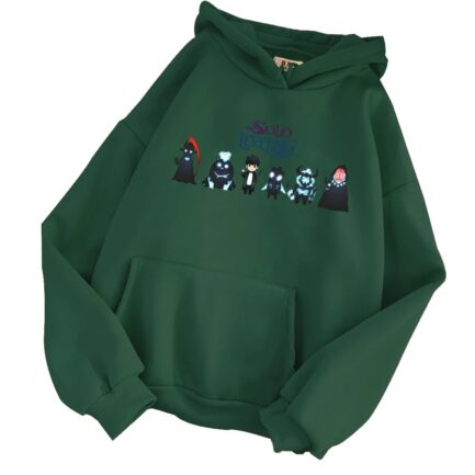 Solo Leveling Chibi Shadow Anime Hoodie Green
