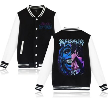 Solo Leveling Varsity Anime Jacket Black