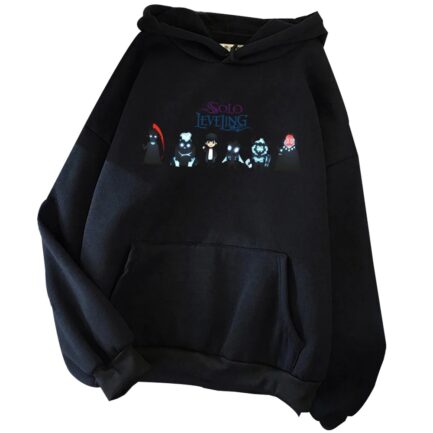 Solo Leveling Chibi Shadow Anime Hoodie Black