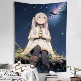 Frieren Moonlit Sky Tapestry