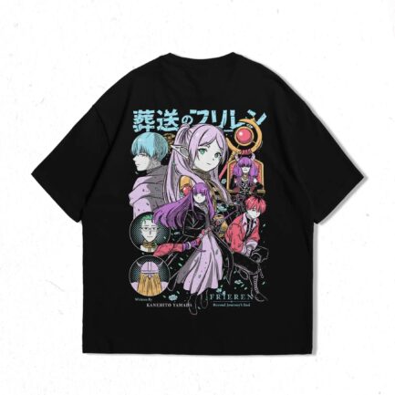 Frieren Beyond Journey's End Characters T-Shirt Black