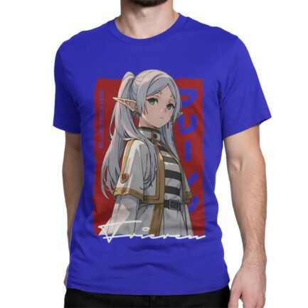 Frieren Anime T-Shirt Blue
