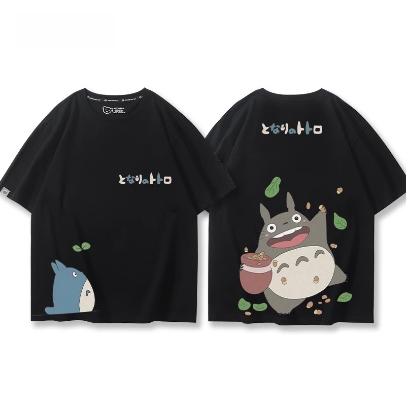 Studio Ghibli Totoro Oversized Anime Shirt Black