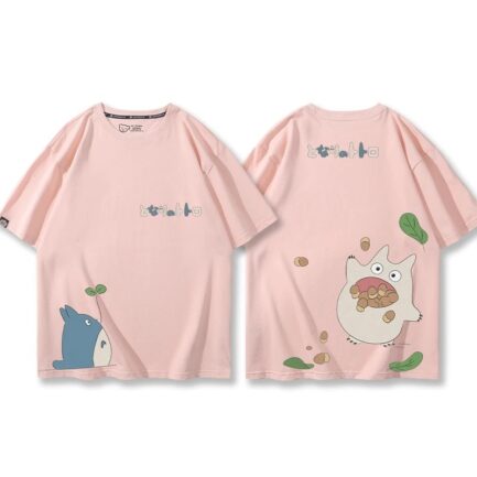 Cute Totoro Oversized Couple Shirt Pink
