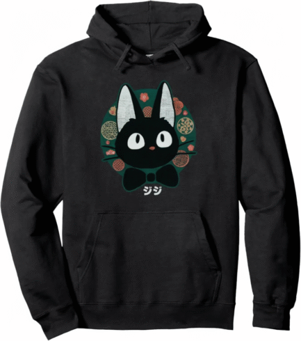 Studio Ghibli Jiji Anime Cat Hoodie Black