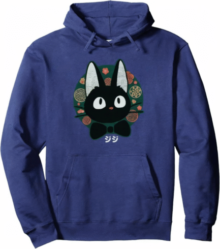 Studio Ghibli Jiji Anime Cat Hoodie Blue